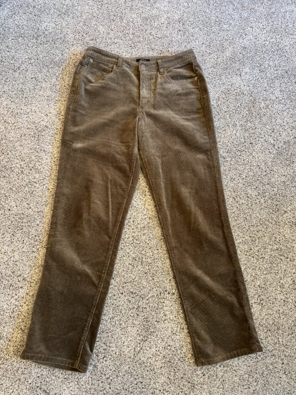 Quince Organic Stretch Corduroy Straight Leg Pants Seaweed Size 10